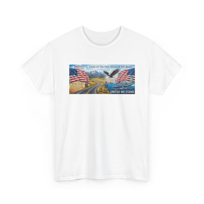 Old Glory American Flag 'United We Stand' Graphic Tee — "We The People" Back Print