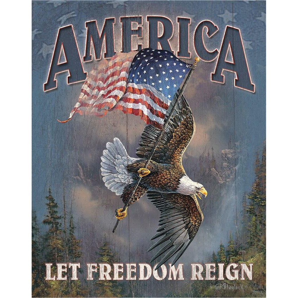 Eagle carrying and American Flag