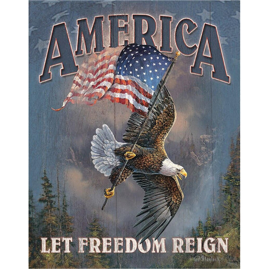 Eagle carrying and American Flag