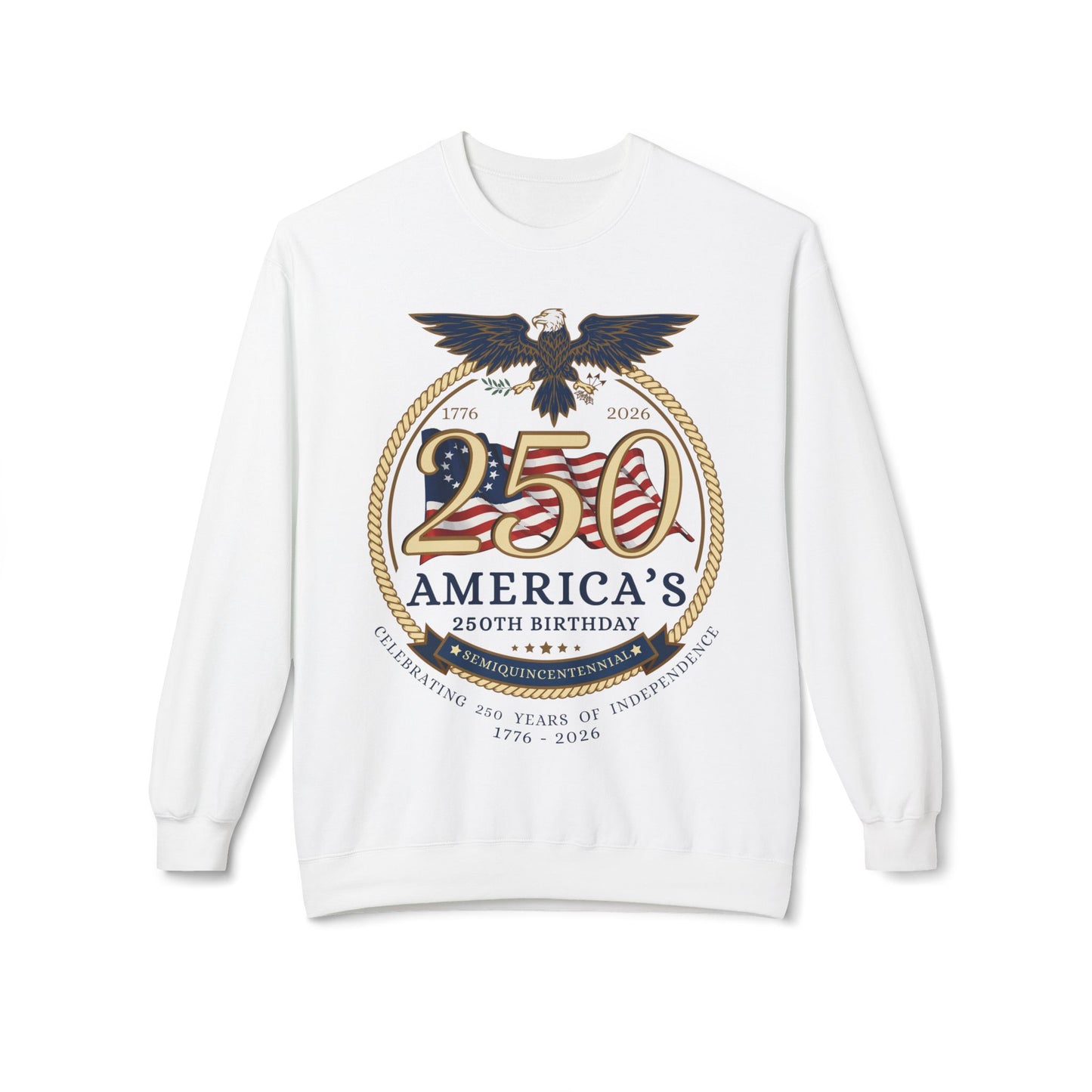 America 250th Anniversary 'Founding Eagle' Crewneck Sweatshirt - "We The People" Patriotic Pullover