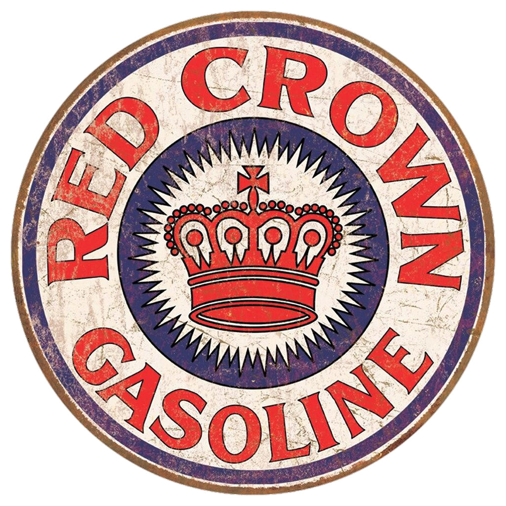 Red Crown Gasoline logo with a red crown in the center on a white background
