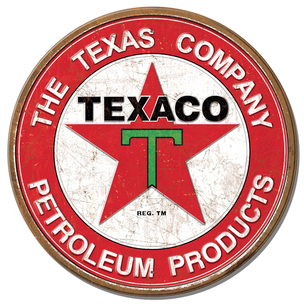 Vintage Texaco logo with red star and white background