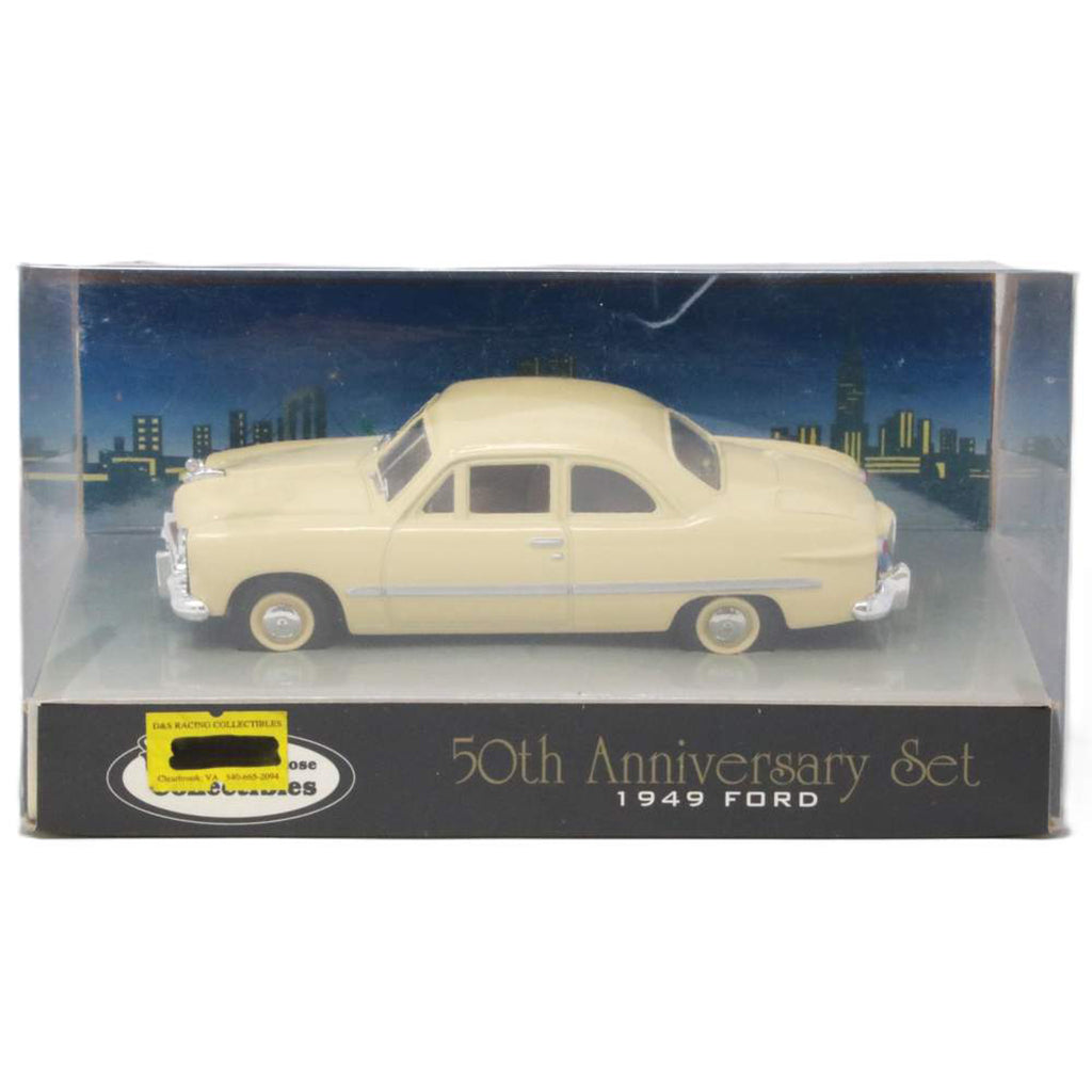 Model car in packaging with '50th Anniversary Set 1949 Ford' text