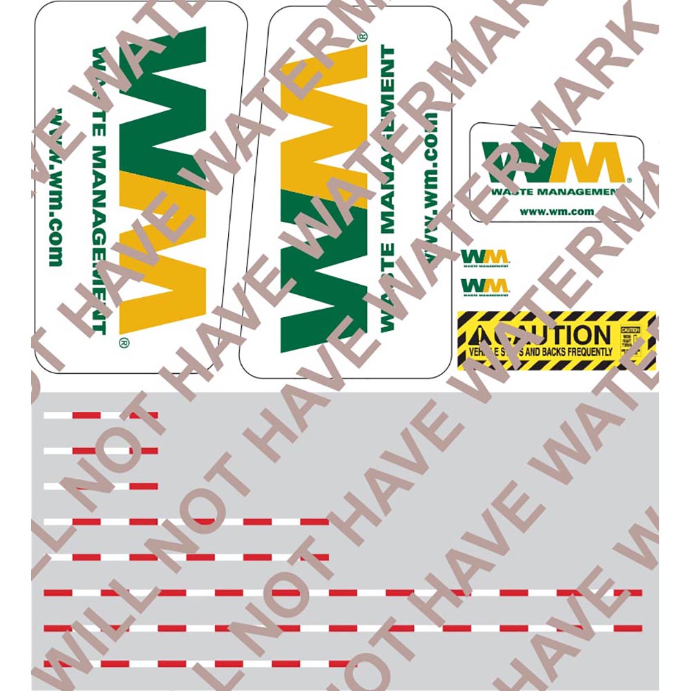 1:64th Scale Waste Management Decal Set for Front Load Garbage Truck