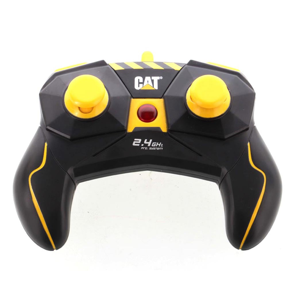 Yellow and Black CAT Branded Remote Controller on a White Background