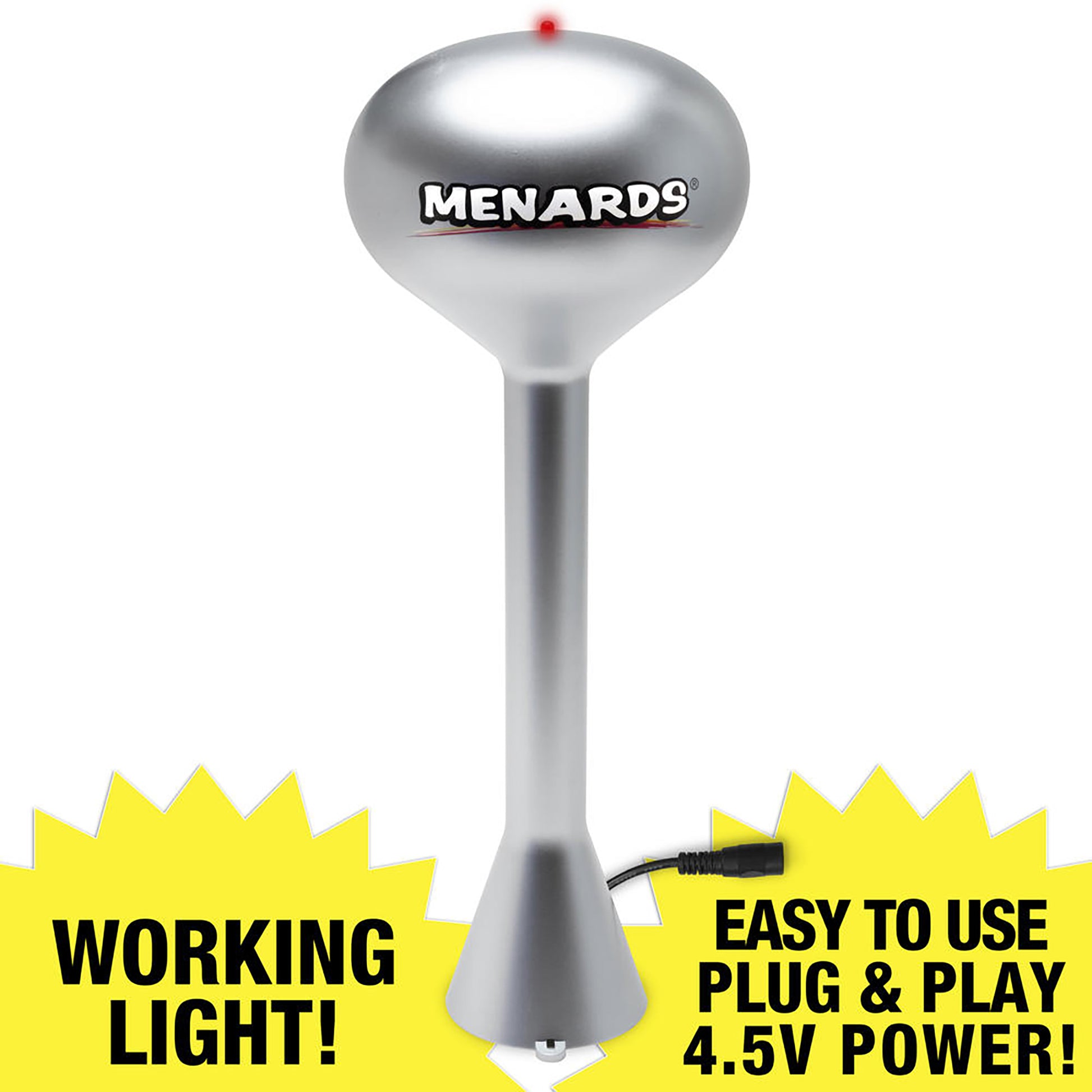 Water Tower with working light with Menards Logo on a white background