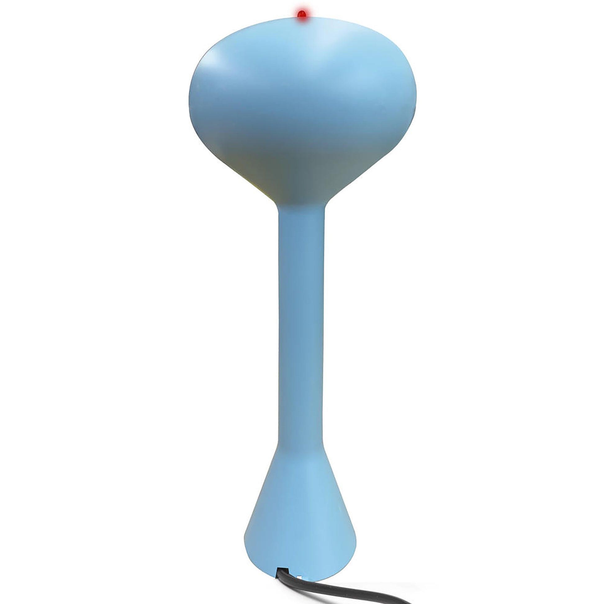 Blue model of a water tower with Menards logo on a white background