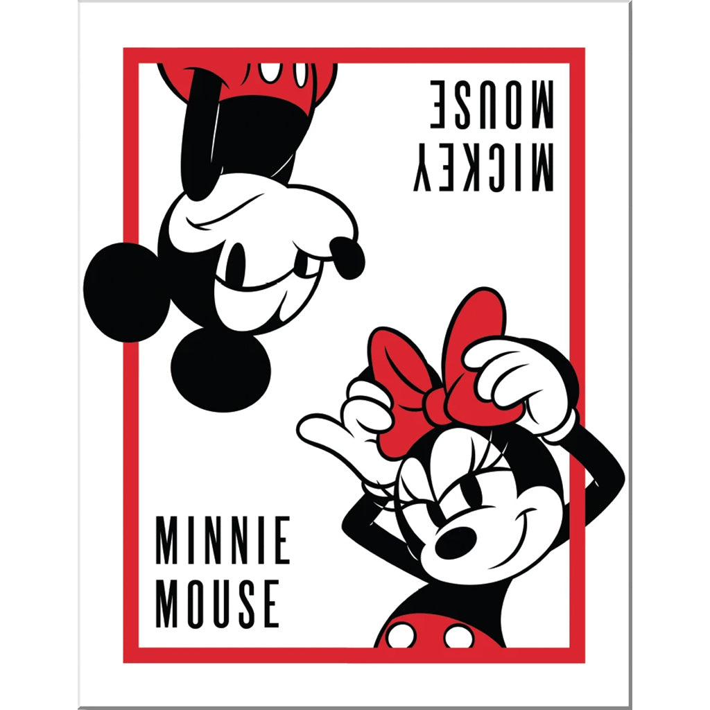 Tin Sign with a Printed Poster of Mickey Mouse and Minnie Mouse