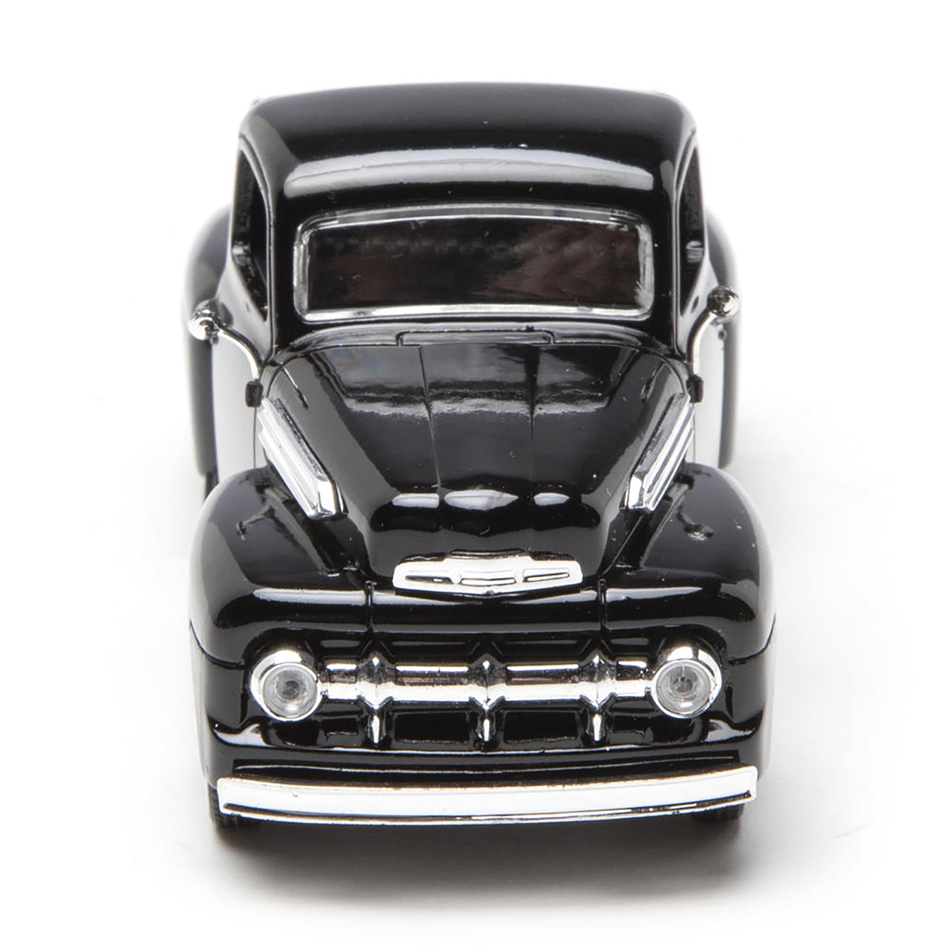 Black model car on a white background