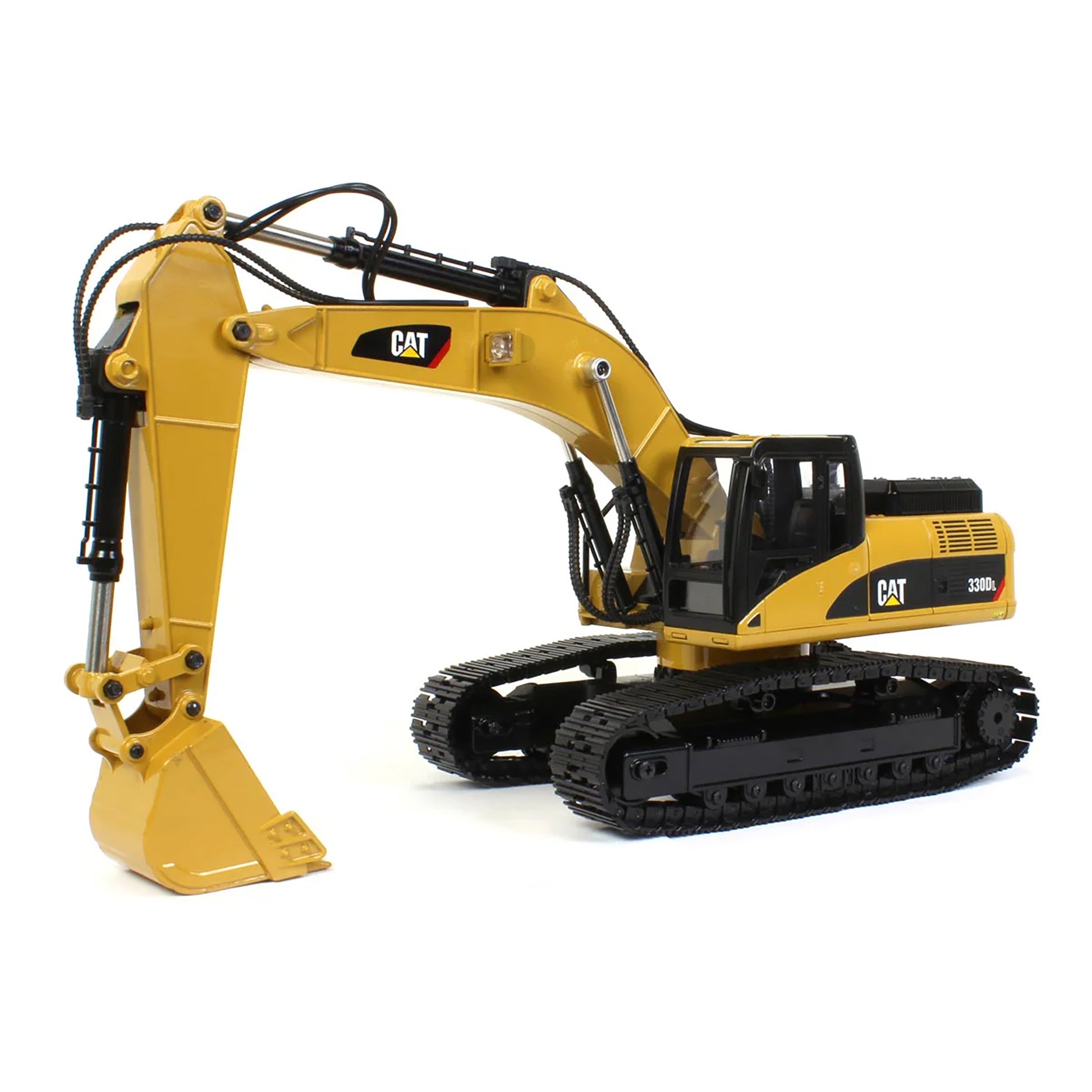 Model of a Remote Controlled Caterpillar 330D L Excavator on a White Background
