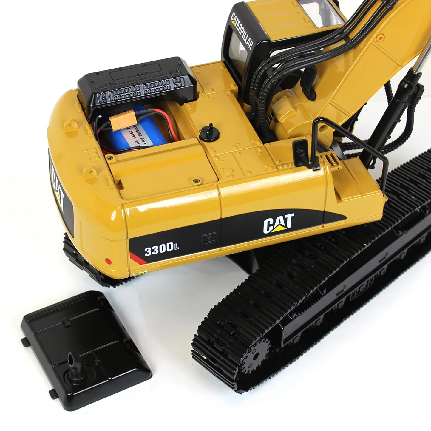 Model of a Remote Controlled Caterpillar 330D L Excavator on a White Background