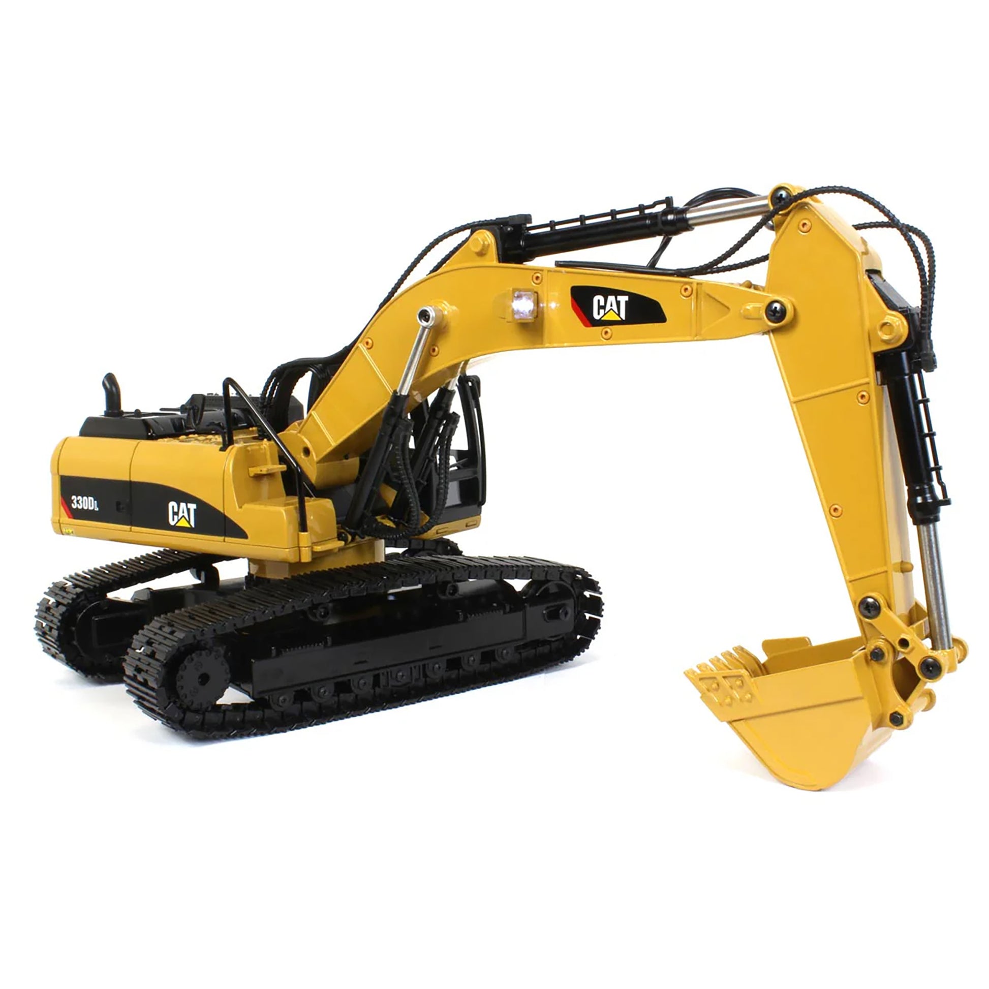 Model of a Remote Controlled Caterpillar 330D L Excavator on a White Background