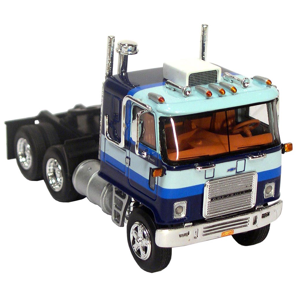 1973 Chevrolet Titan/90 Cab-Over-Engine Sleeper Cab Road Tractor (Blue w/Stripes)