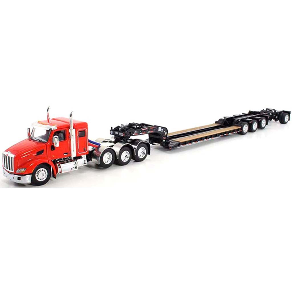 Peterbilt 579 Tri-Axle w/Fontaine Magnitude Lowboy Trailer & Swing-Wing Stinger (Red)