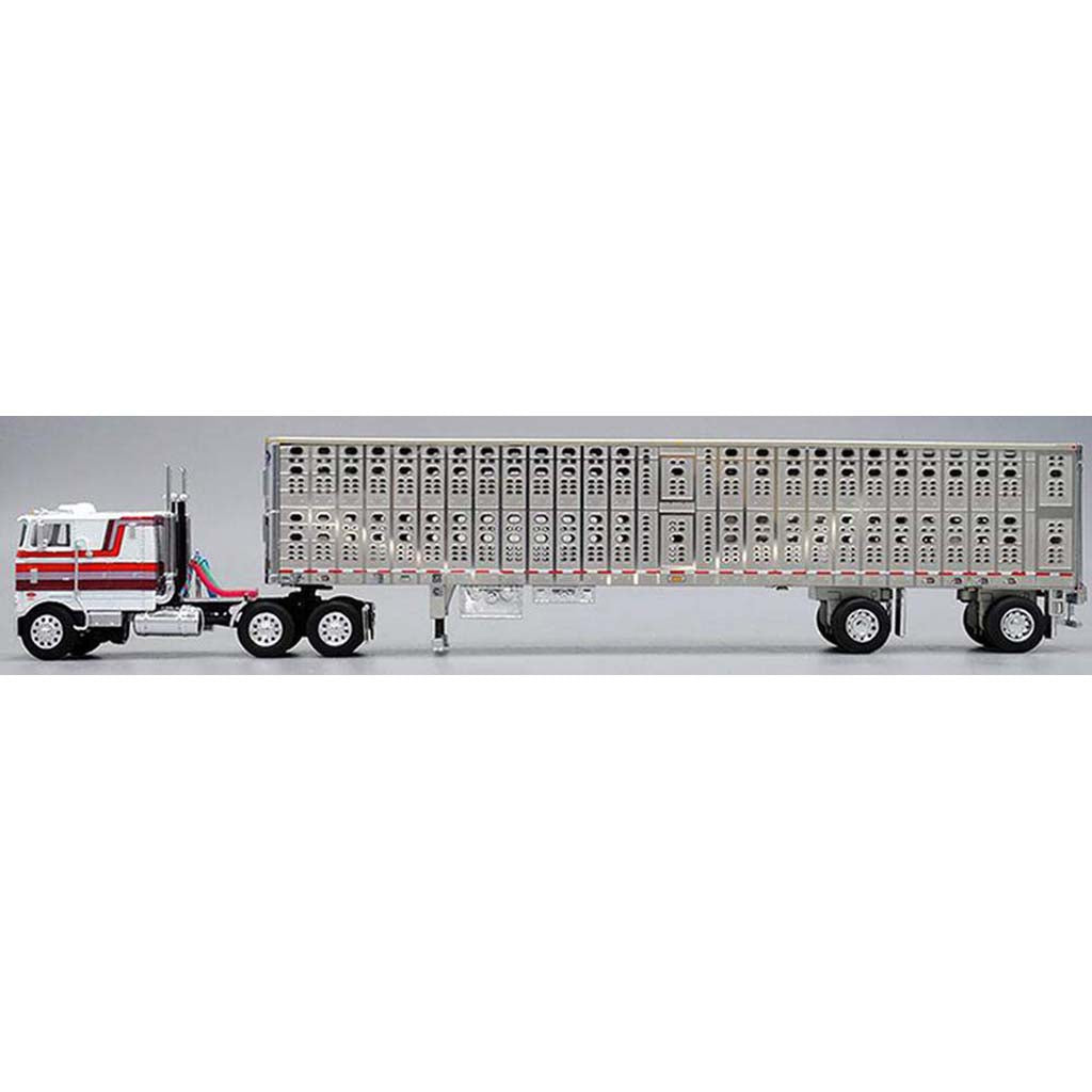 Peterbilt 352 COE w/53' Wilson PSAL Hog Livestock Spread-Axle Trailer (White/Red)