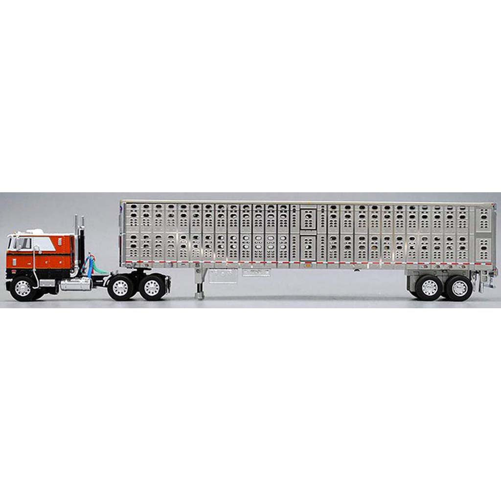 Peterbilt 352 COE w/53' Wilson PSAL Hog Livestock Trailer (Orange/White)