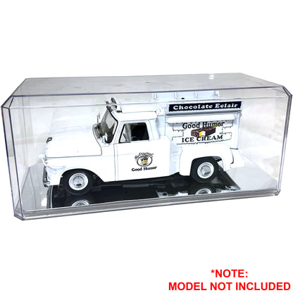 Model of a Good Humor ice cream truck in a clear display case on a white background