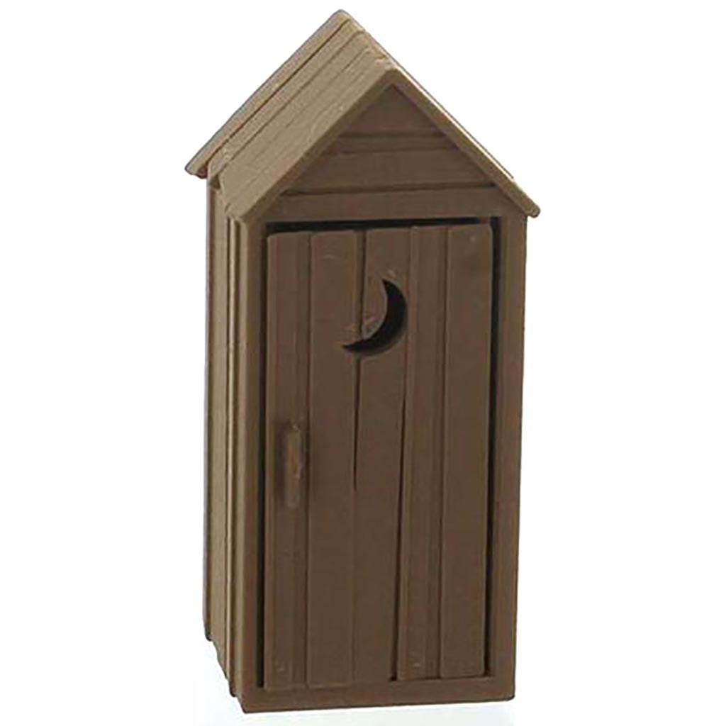 Outhouse w/Opening Door - Rustic Wood Tone