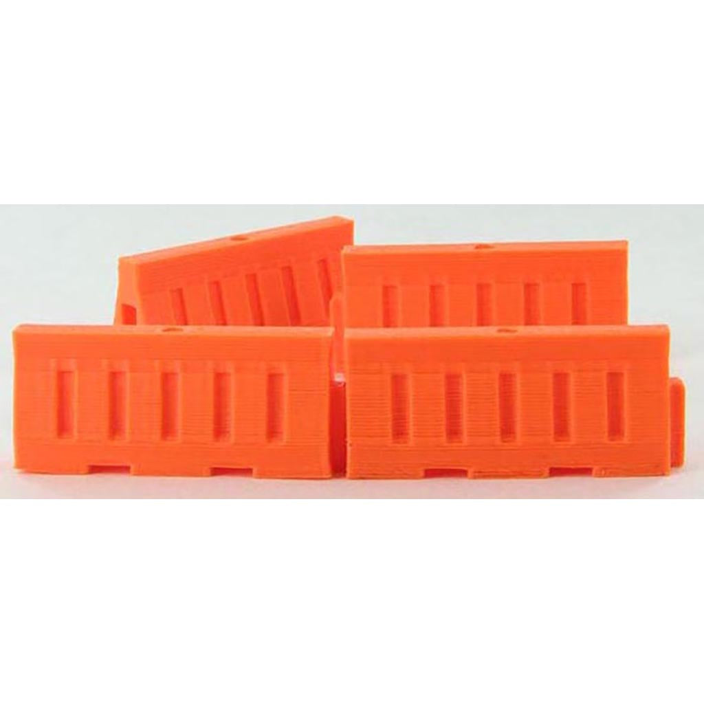 Plastic Safety Barriers (Water Filled Style) 4-Pack Interlocking - Orange