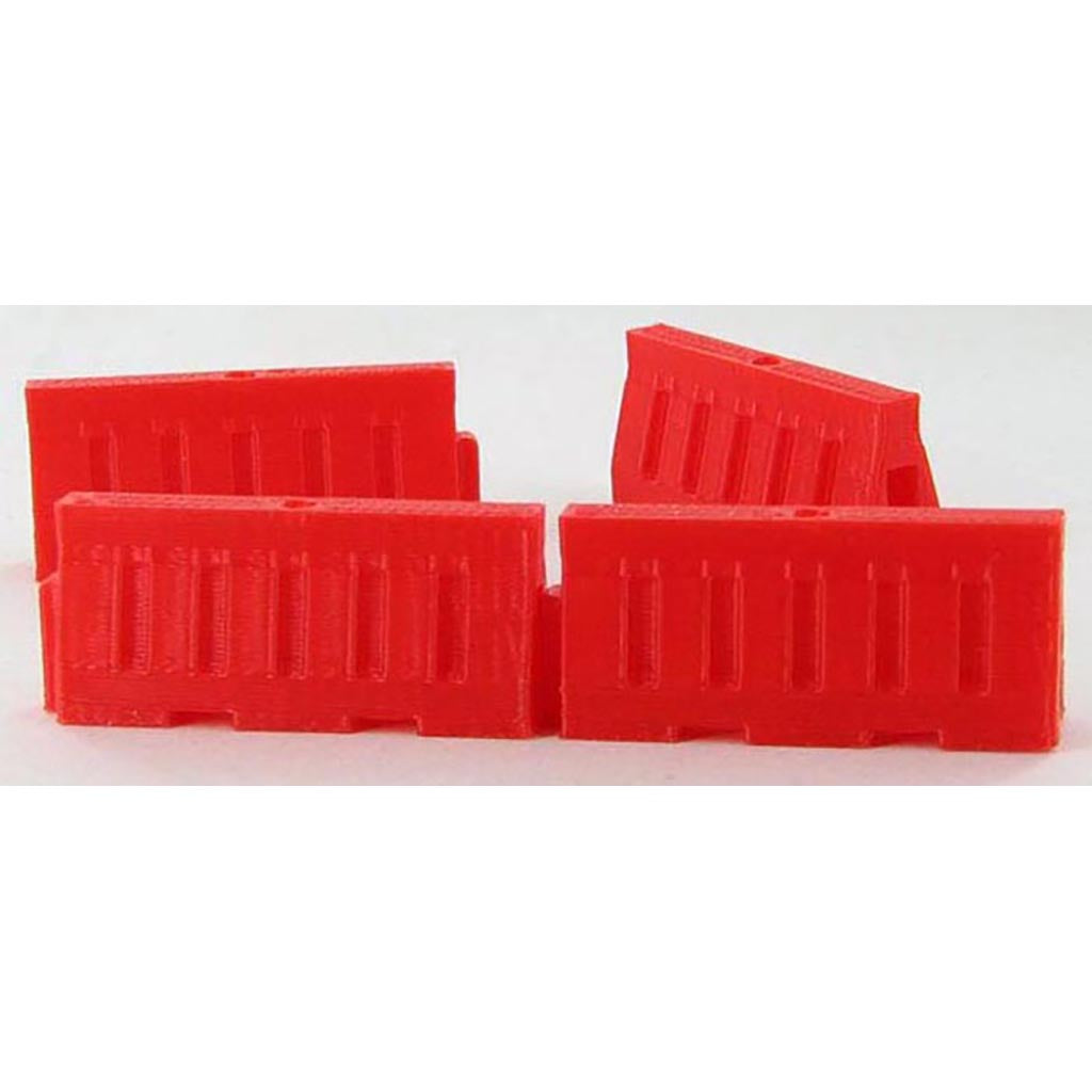 Plastic Safety Barriers (Water Filled Style) 4-Pack Interlocking - Red