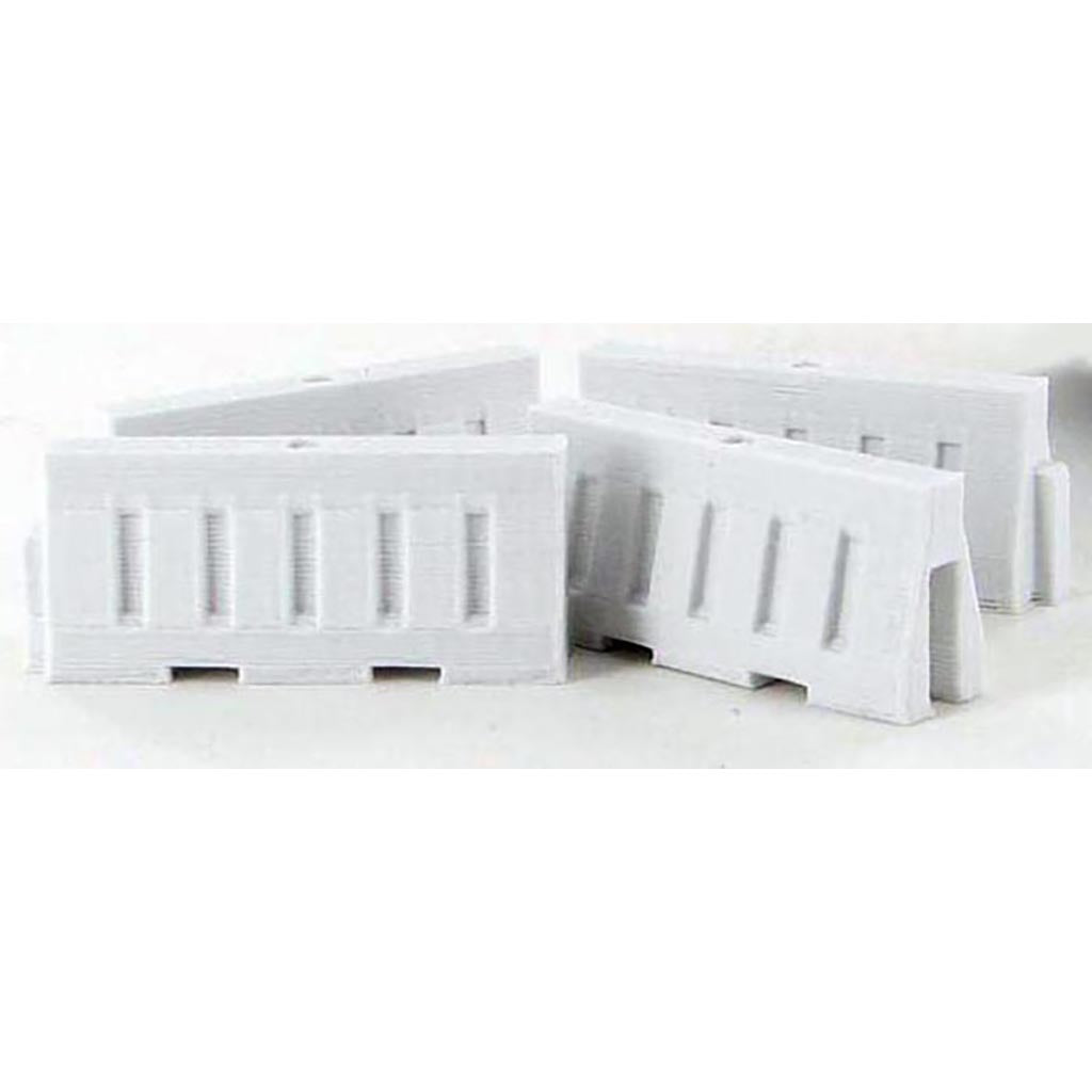 Plastic Safety Barriers (Water Filled Style) 4-Pack Interlocking - White