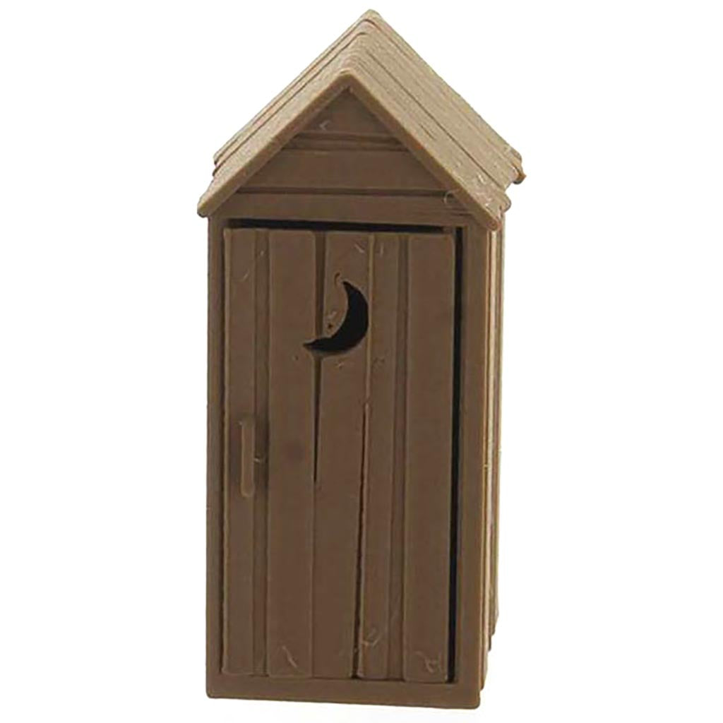 Outhouse w/Opening Door - Rustic Wood Tone