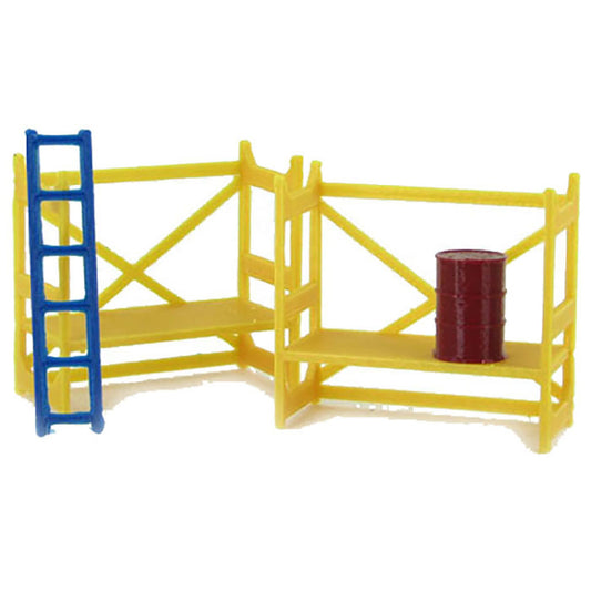 Scaffolding Set w/Barrel & Ladder - Yellow