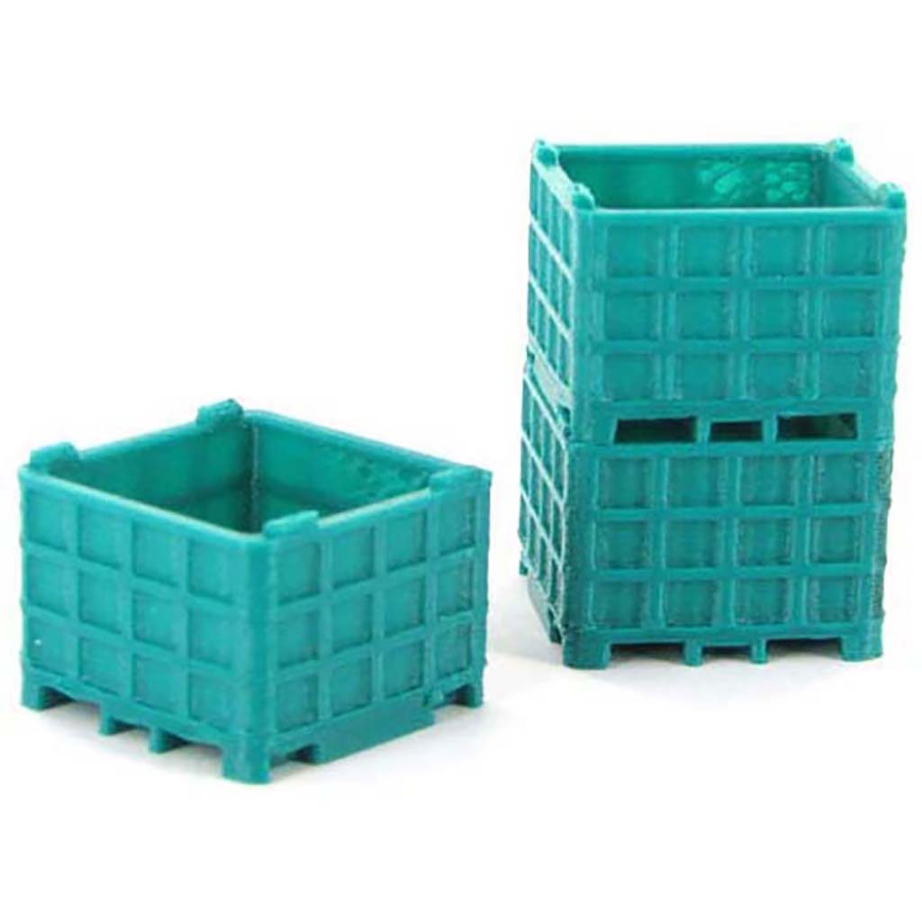 Plastic Bin Pallet - 3-Pack - Bluegreen