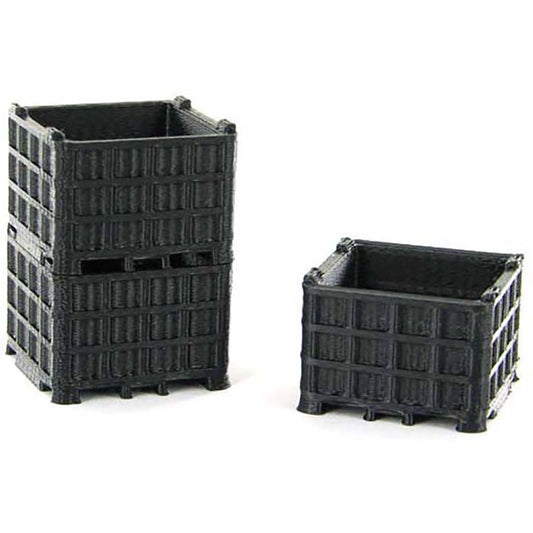 Plastic Bin Pallet - 3-Pack - Black