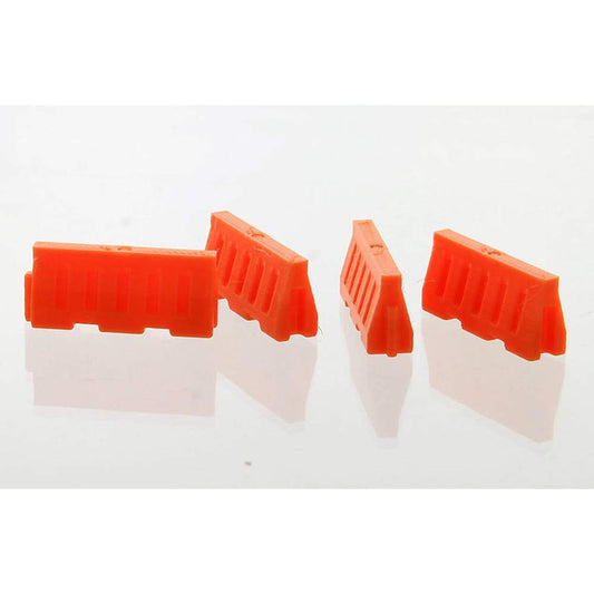 Plastic Safety Barriers (Water Filled Style) 4-Pack Interlocking - Orange