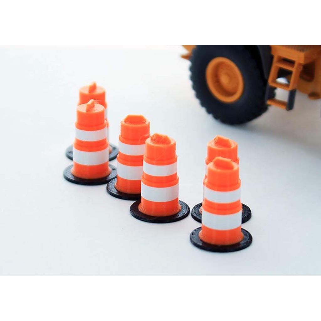 Traffic Barrels - 6-Pack - Orange/White