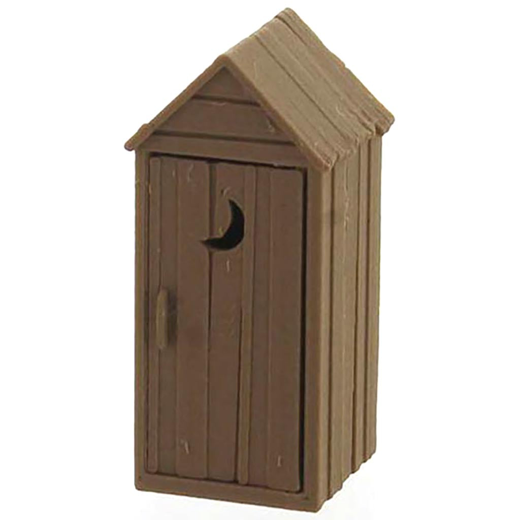 Outhouse w/Opening Door - Rustic Wood Tone