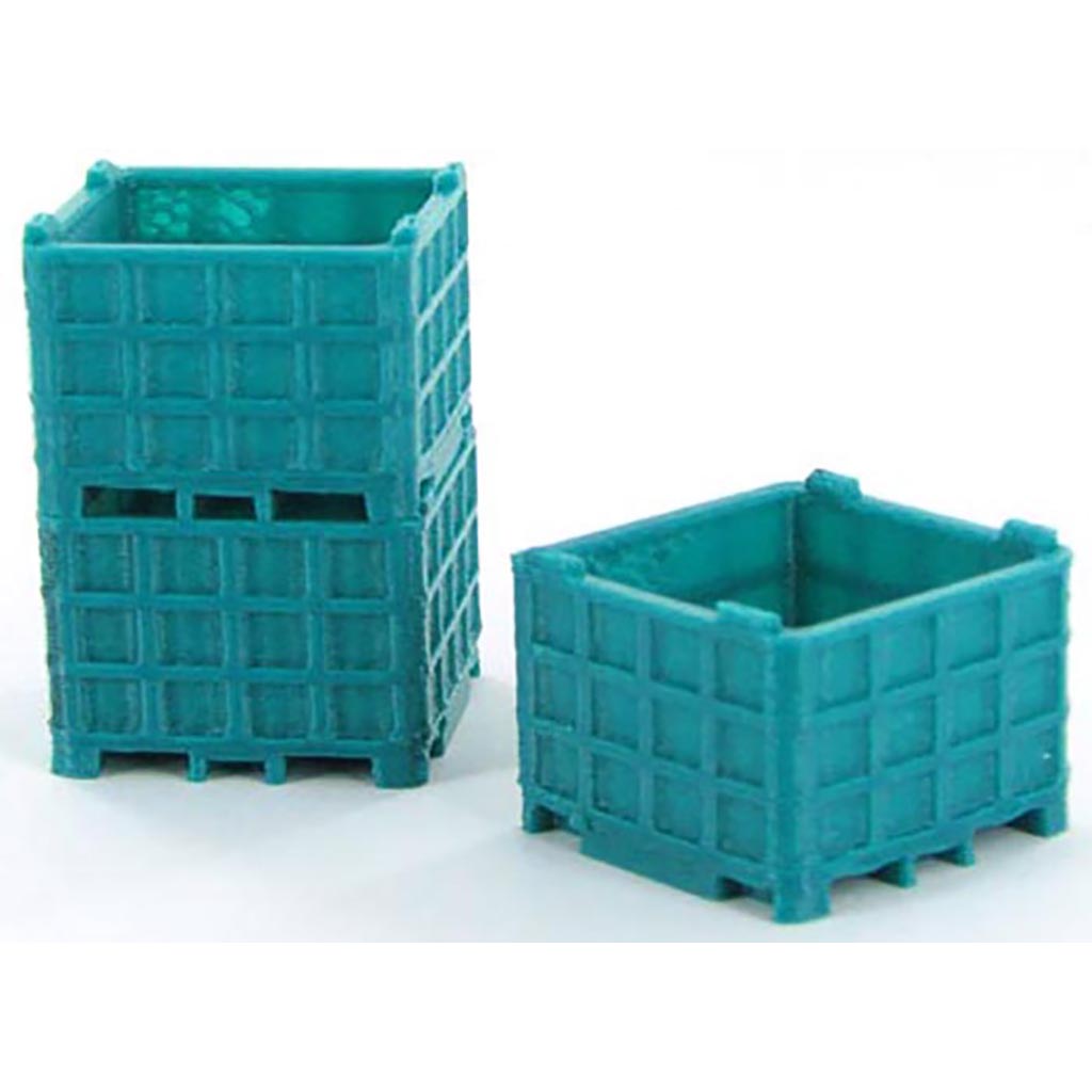 Plastic Bin Pallett - 3-Pack - Bluegreen