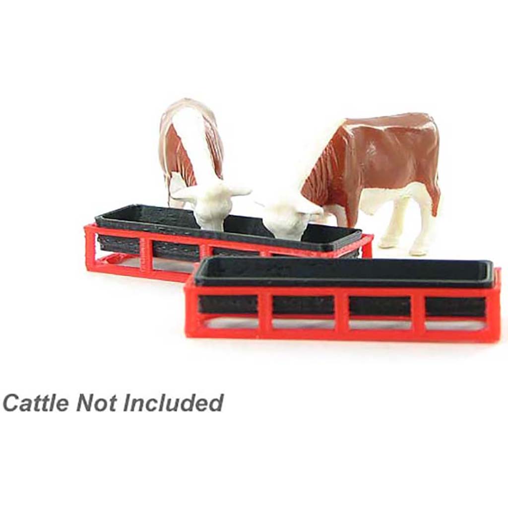 Livestock Feed Trough - 2-Pack - Red/Black