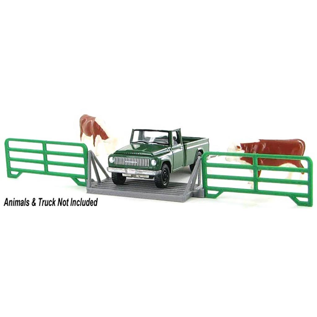 Cattle Guard Crossing w/2 Panels - Green/Gray