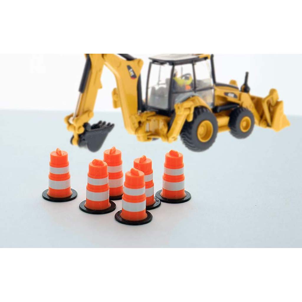 Traffic Barrels - 6-Pack - Orange/White