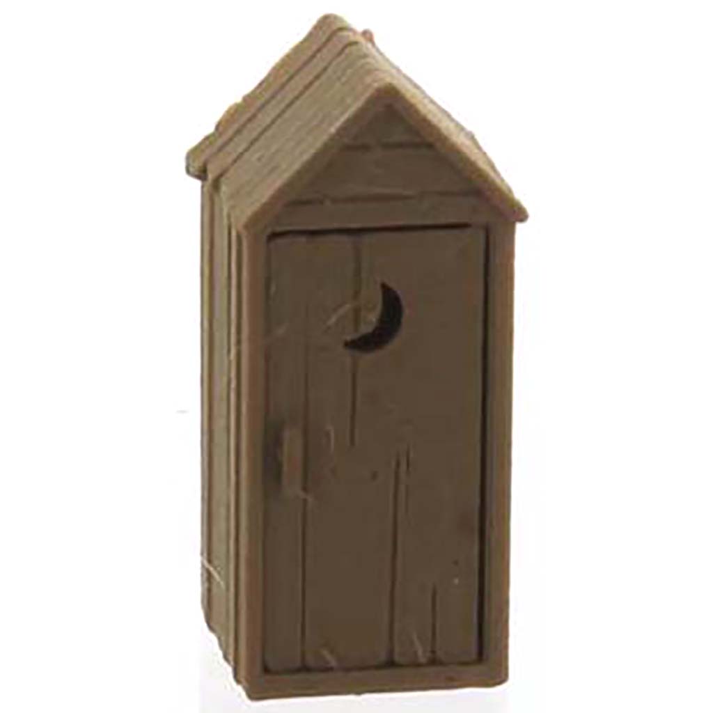 Outhouse w/Opening Door - Rustic Wood Tone