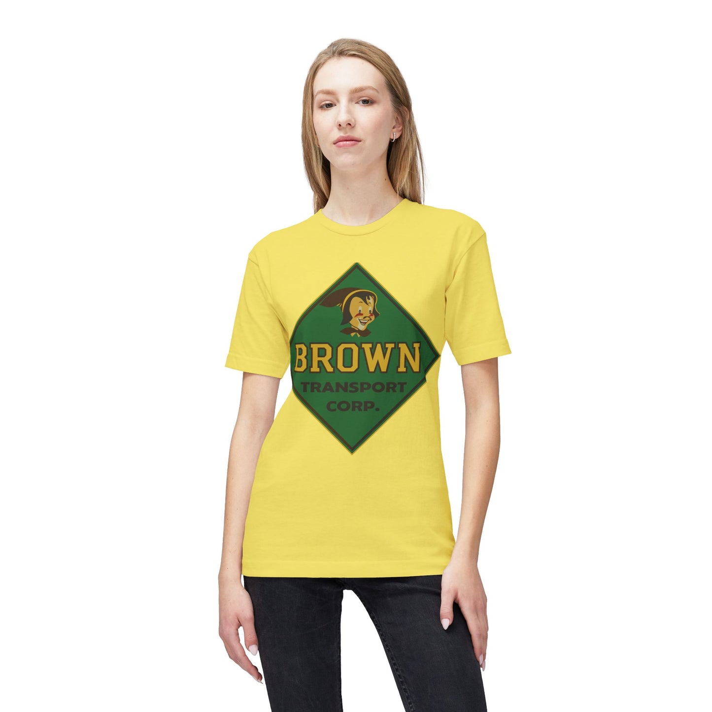 Brown Transport Logo T-Shirt — Vintage Delivery Company Tee