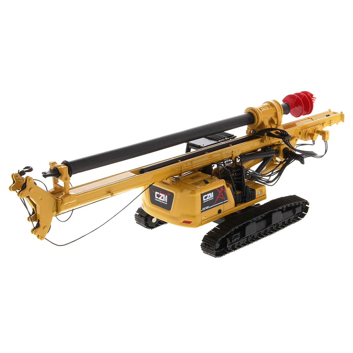 Model of a Caterpillar 330 Next Gen Carrier with CZM EK160 Cylinder Crowd Drilling Rig on a White Background