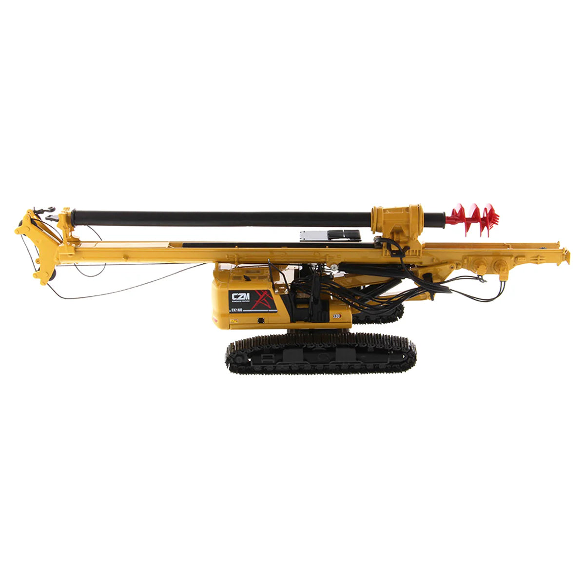 Model of a Caterpillar 330 Next Gen Carrier with CZM EK160 Cylinder Crowd Drilling Rig on a White Background
