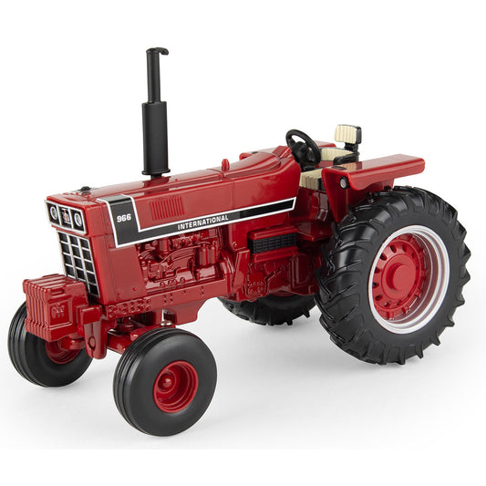 International 966 Open Station Tractor with Black Stripe Graphics on a White Background