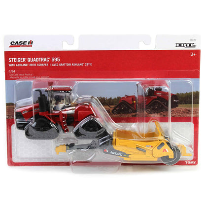 Case IH Steiger 595 Quadtrac Articulating 4WD Tractor w/Ashland 2811E Scraper in packaging on a white background 