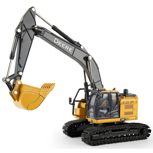 John Deere 345 P-Tier Hydraulic Excavator on a white background 