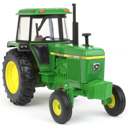 Model of a green John Deere 4240 tractor on a white background