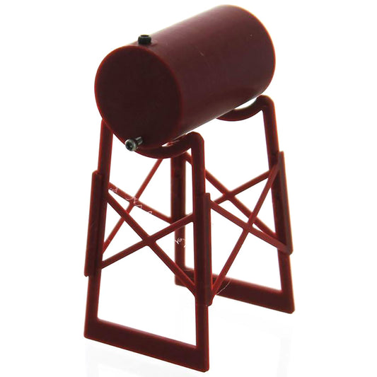 Red 500-Gallon Fuel Tank on Legs on a white background