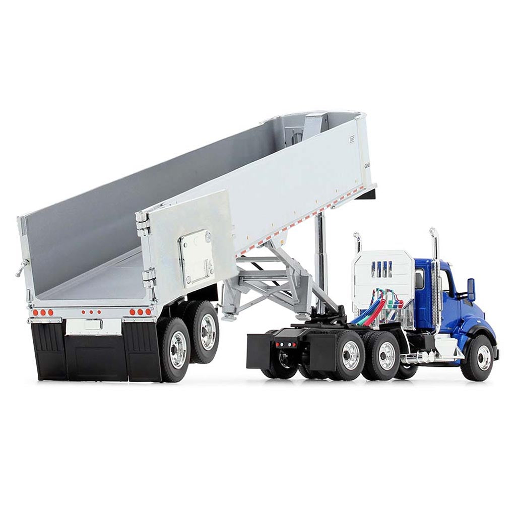 Kenworth T880 Day Cab with East Genesis End Dump Trailer (Surf Blue)