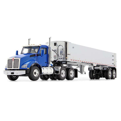 Kenworth T880 Day Cab with East Genesis End Dump Trailer (Surf Blue)