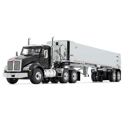 Kenworth T880 Day Cab with East Genesis End Dump Trailer (Black)