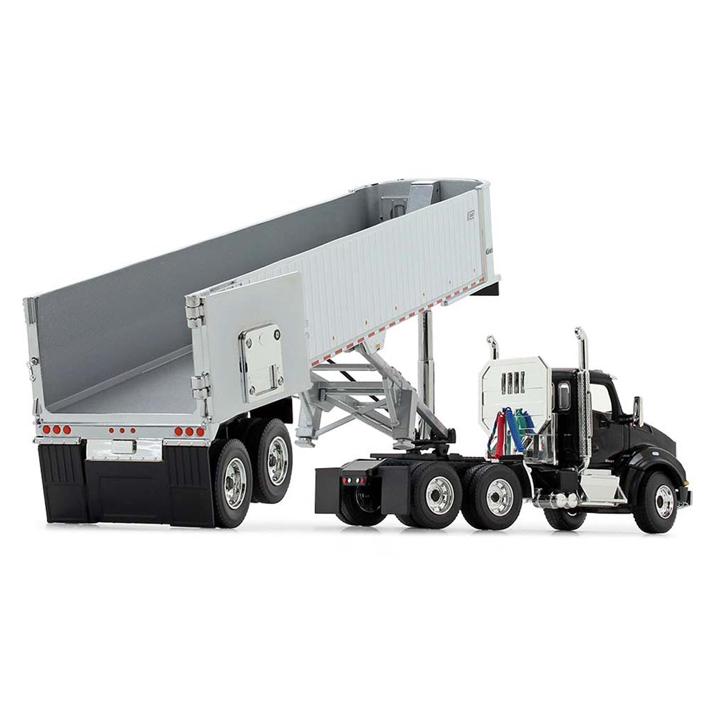 Kenworth T880 Day Cab with East Genesis End Dump Trailer (Black)