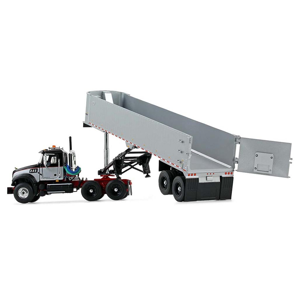 Mack Granite MP Day Cab with East Genesis End Dump Trailer (Black/Red/Silver)